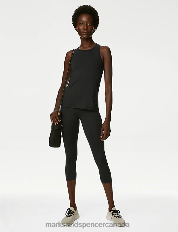 Women Black Clothing Marks & Spencer Scoop Neck Racer Back Vest Top 20VTD3267 - Marks and Spencer Canada locations