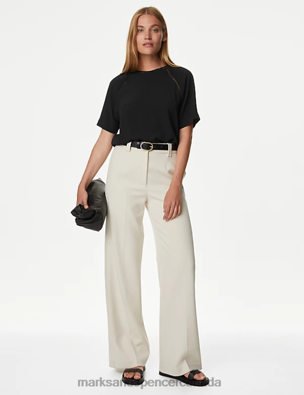 Marks and Spencer Canada - Women Black Clothing Marks & Spencer Short Sleeve Top 20VTD156