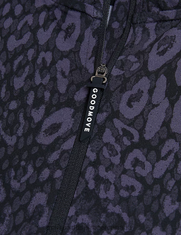 Women Black/Grey Clothing Marks & Spencer Printed Funnel Neck Half Zip Running Top 20VTD3219 - Marks and Spencer online