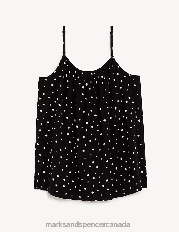 Marks and Spencer Canada - Women Black Mix Clothing Marks & Spencer Printed Cami Top 20VTD3492