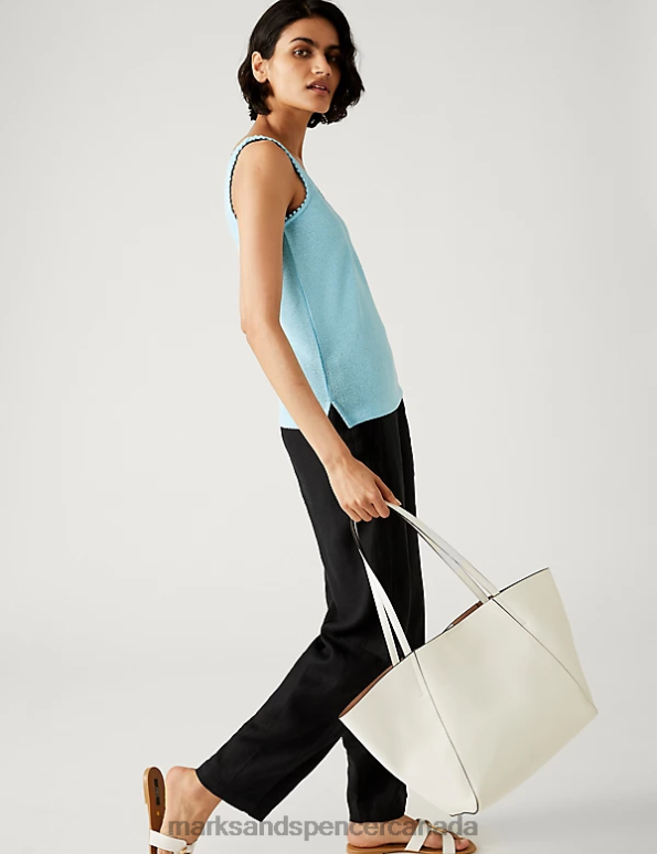 Women Bright Turquoise Clothing Marks & Spencer Textured Vest Top 20VTD2526 - Marks and Spencer online