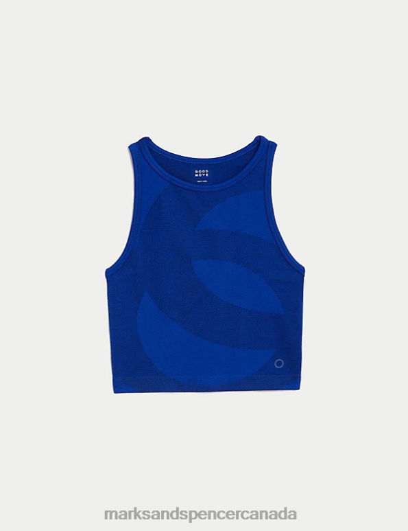 Women Cobalt Clothing Marks & Spencer Scoop Neck Seamless Fitted Crop Top 20VTD2759 - Marks and Spencer online