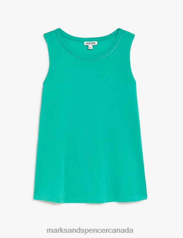 Women Green Clothing Marks & Spencer Regular Fit Vest Top 20VTD3066 - Marks and Spencer outlet