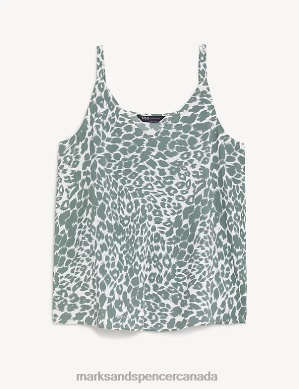 Marks and Spencer Canada - Women Grey Mix Clothing Marks & Spencer Printed Cami Top 20VTD3108