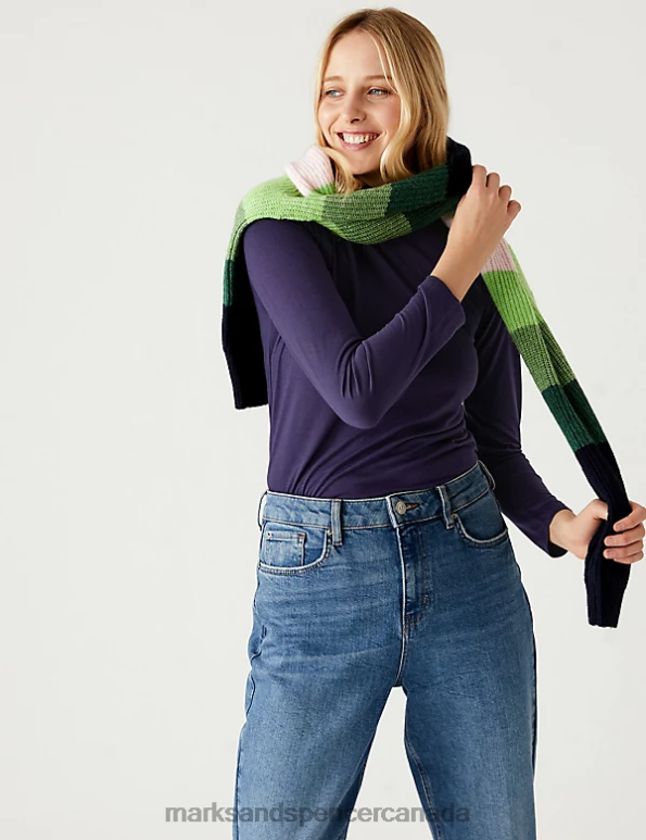 Marks and Spencer near me - Women Ink Clothing Marks & Spencer Jersey Roll Neck Relaxed Long Sleeve Top 20VTD3116