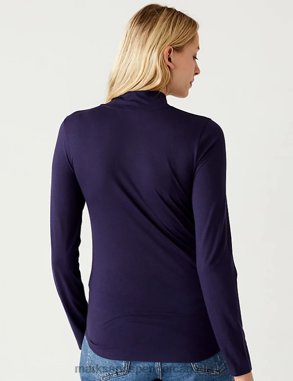 Marks and Spencer near me - Women Ink Clothing Marks & Spencer Jersey Roll Neck Relaxed Long Sleeve Top 20VTD3116