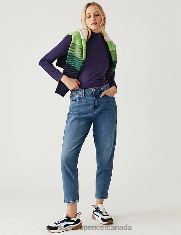 Marks and Spencer near me - Women Ink Clothing Marks & Spencer Jersey Roll Neck Relaxed Long Sleeve Top 20VTD3116