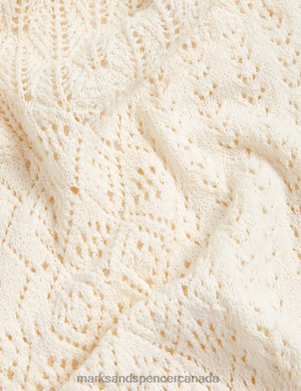 Women Ivory Clothing Marks & Spencer Cotton Rich Textured Knitted Vest 20VTD236 - Marks and Spencer Canada locations