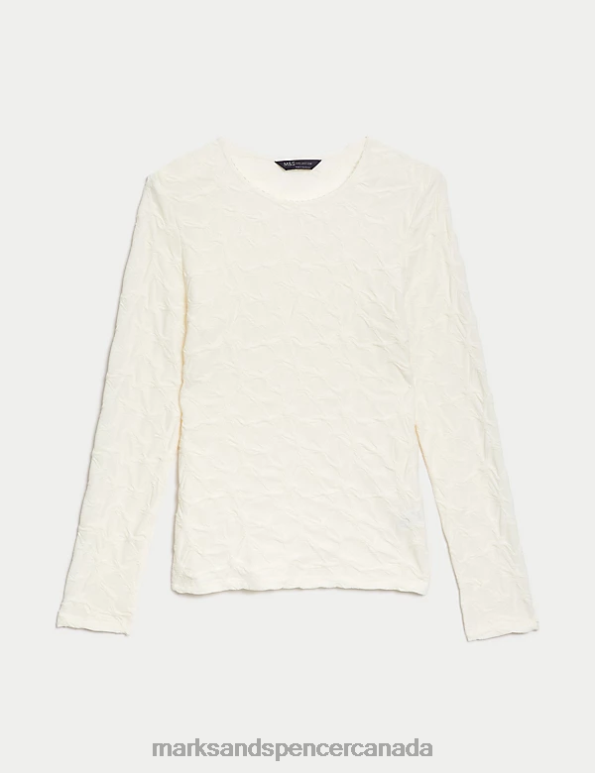 Women Ivory Clothing Marks & Spencer Jersey Textured Top 20VTD999 - Marks and Spencer outlet