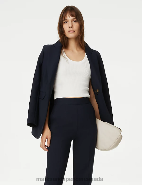 Women Ivory Clothing Marks & Spencer Ribbed Scoop Neck Cropped Top 20VTD876 - Marks and Spencer Canada locations