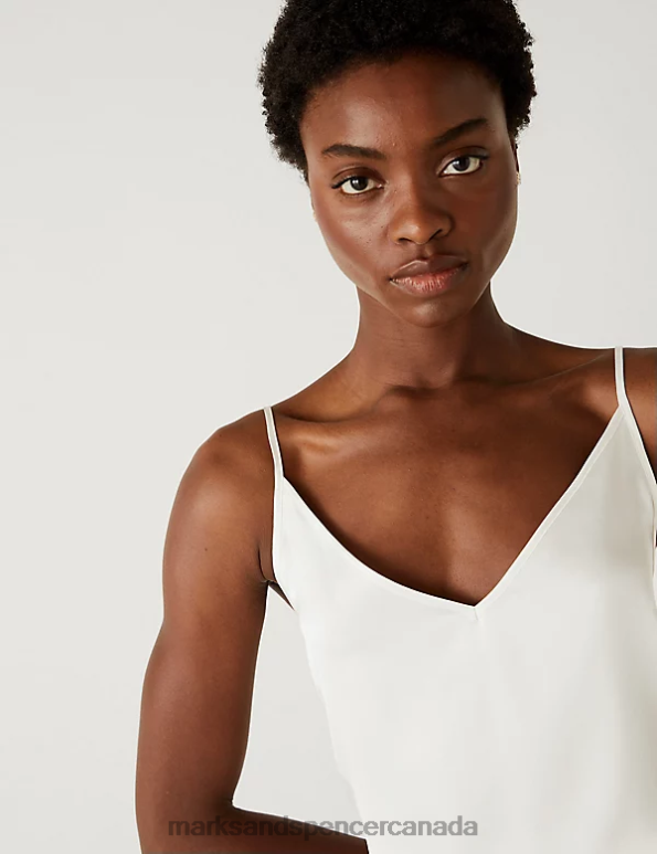 Marks and Spencer sale - Women Ivory Clothing Marks & Spencer Satin Cami Top 20VTD3261