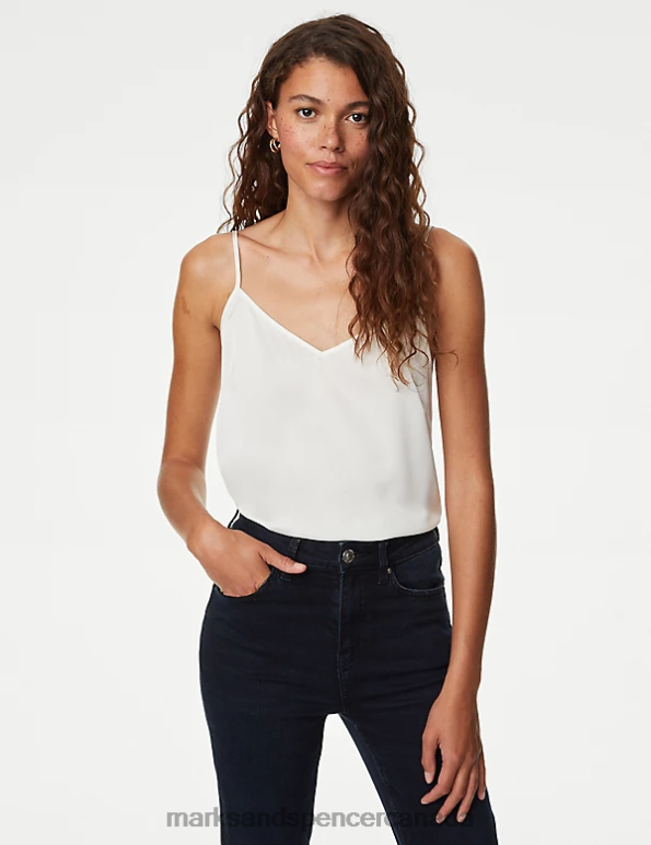 Women Ivory Clothing Marks & Spencer Satin Cami Top 20VTD427 - Marks and Spencer outlet