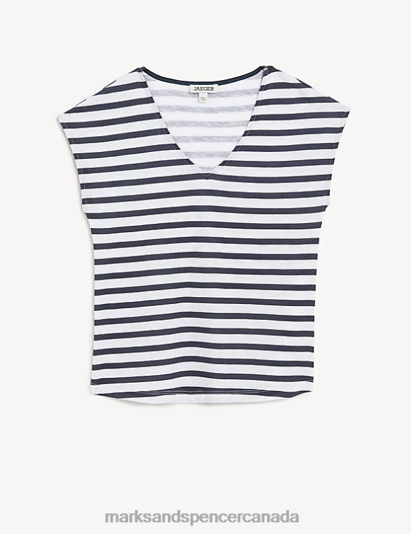 Marks and Spencer near me - Women Ivory Mix Clothing Marks & Spencer Jersey Striped Vest Top 20VTD1153