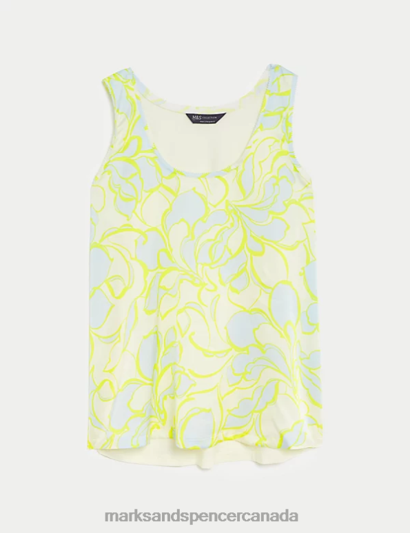 Marks and Spencer near me - Women Ivory Mix Clothing Marks & Spencer Printed Regular Fit Cami Top 20VTD1366