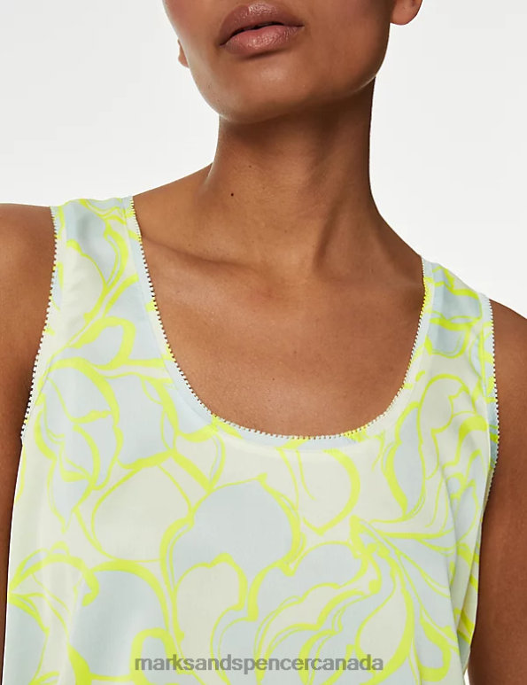Marks and Spencer near me - Women Ivory Mix Clothing Marks & Spencer Printed Regular Fit Cami Top 20VTD1366