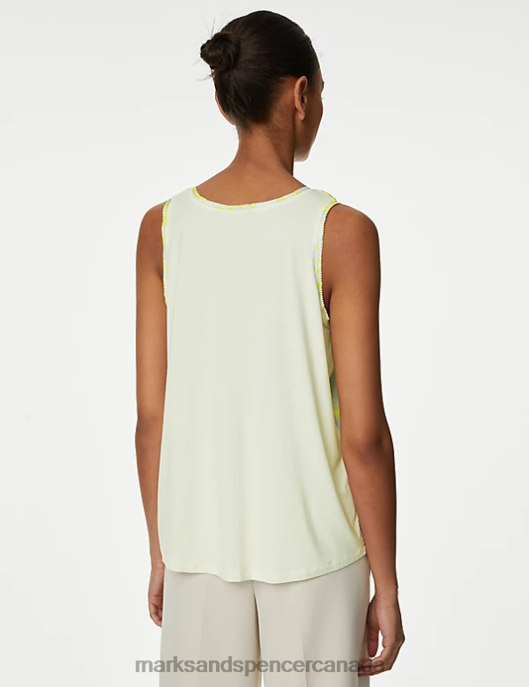 Marks and Spencer near me - Women Ivory Mix Clothing Marks & Spencer Printed Regular Fit Cami Top 20VTD1366
