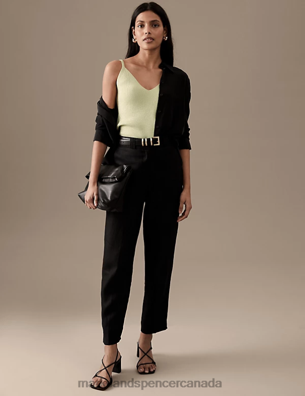 Women Light Citrus Clothing Marks & Spencer Sparkly Ribbed V-Neck Knitted Vest 20VTD1826 - Marks and Spencer Canada locations