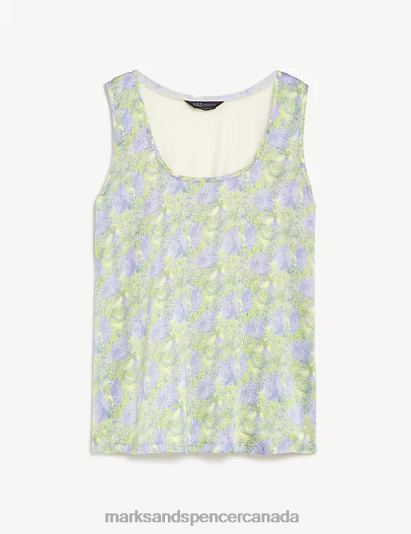 Marks and Spencer sale - Women Lilac Mix Clothing Marks & Spencer Printed Regular Fit Cami Top 20VTD1367