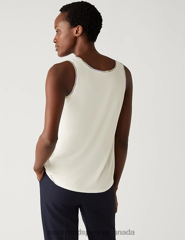 Marks and Spencer sale - Women Lilac Mix Clothing Marks & Spencer Printed Regular Fit Cami Top 20VTD1367