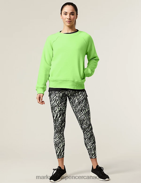 Women Lime Clothing Marks & Spencer Cotton Rich Crew Neck Sweatshirt 20VTD3101 - Marks and Spencer online