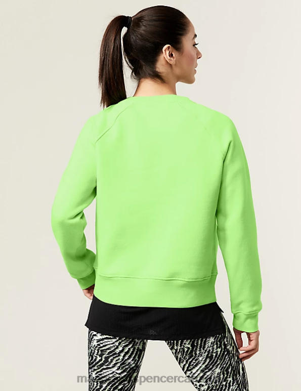 Women Lime Clothing Marks & Spencer Cotton Rich Crew Neck Sweatshirt 20VTD3101 - Marks and Spencer online