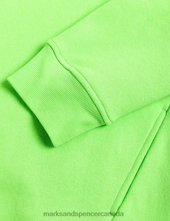 Women Lime Clothing Marks & Spencer Cotton Rich Crew Neck Sweatshirt 20VTD3101 - Marks and Spencer online
