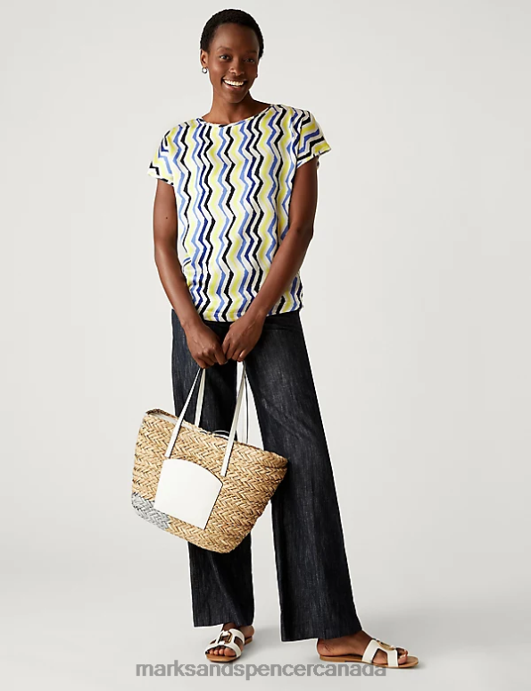 Marks and Spencer Canada - Women Multi Clothing Marks & Spencer Printed Regular Fit Top 20VTD2563