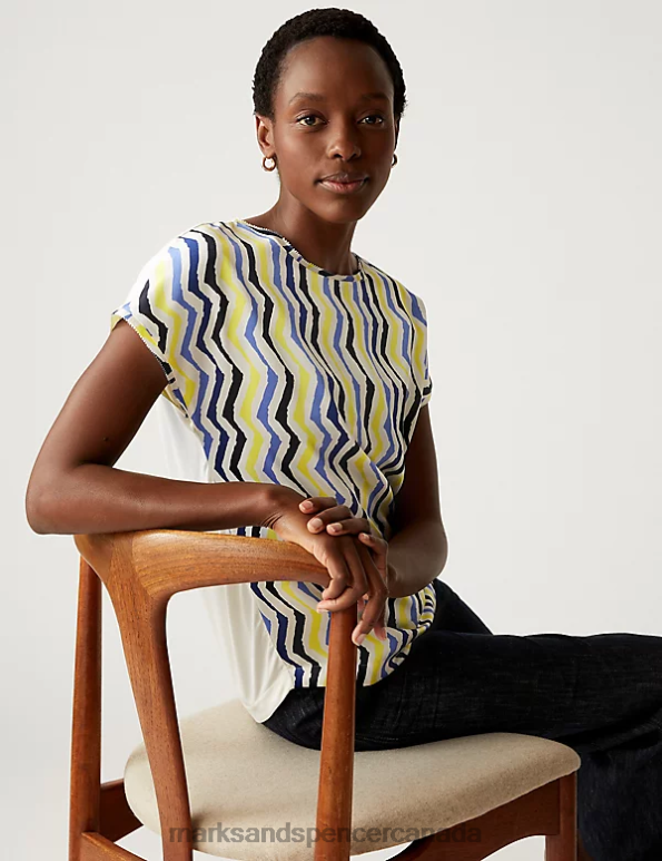 Marks and Spencer Canada - Women Multi Clothing Marks & Spencer Printed Regular Fit Top 20VTD2563