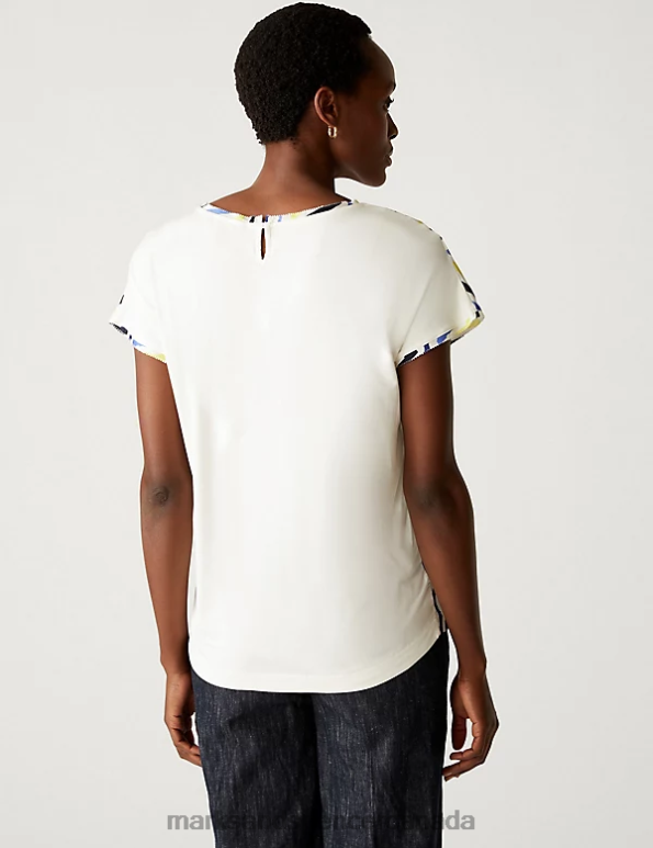 Marks and Spencer Canada - Women Multi Clothing Marks & Spencer Printed Regular Fit Top 20VTD2563