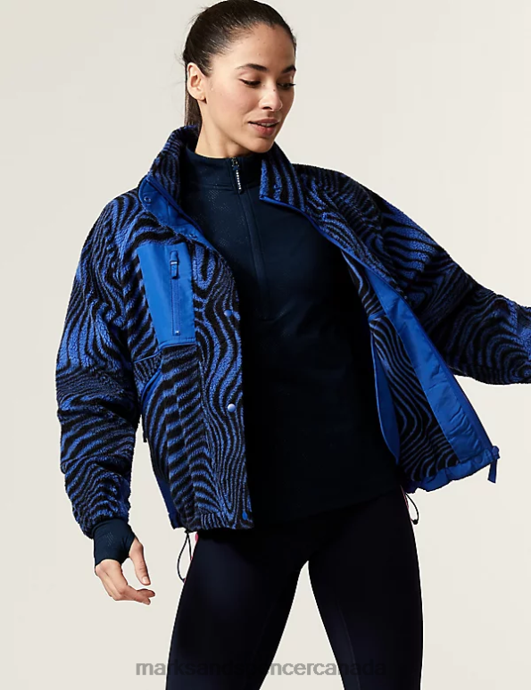 Women Navy Clothing Marks & Spencer Embossed Funnel Neck Half Zip Running Top 20VTD1049 - Marks and Spencer Canada locations