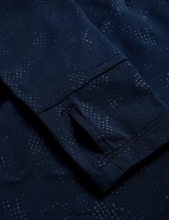 Women Navy Clothing Marks & Spencer Embossed Funnel Neck Half Zip Running Top 20VTD1049 - Marks and Spencer Canada locations