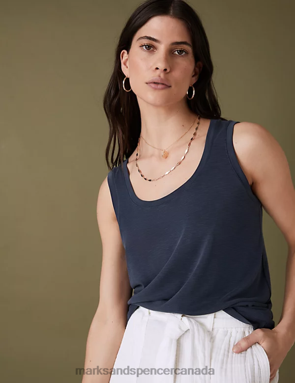 Marks and Spencer near me - Women Navy Clothing Marks & Spencer Modal Rich Vest Top 20VTD2337
