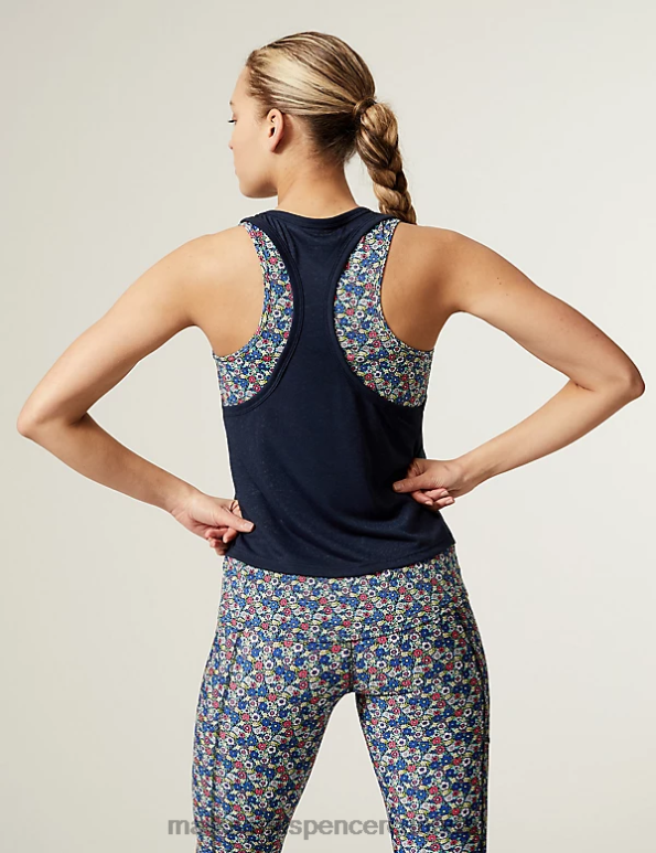 Women Navy Clothing Marks & Spencer Printed 2-in-1 Vest Top 20VTD3268 - Marks and Spencer outlet