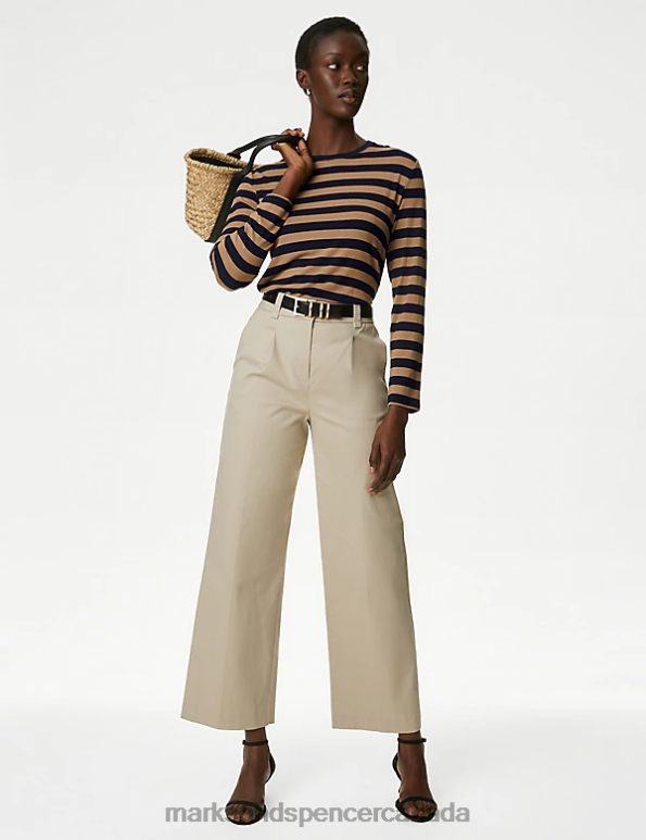 Marks and Spencer sale - Women Navy Mix Clothing Marks & Spencer Jersey Striped Top 20VTD1156