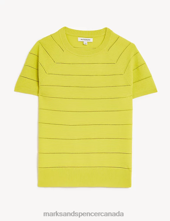 Marks and Spencer near me - Women Pale Apple Clothing Marks & Spencer Ribbed Round Neck Knitted Top 20VTD2506