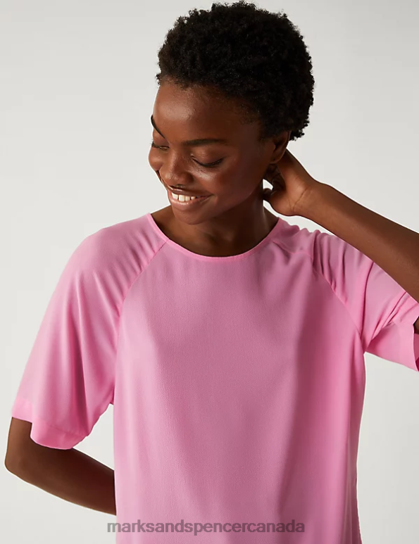 Marks and Spencer near me - Women Petal Pink Clothing Marks & Spencer Round Neck Top 20VTD3153