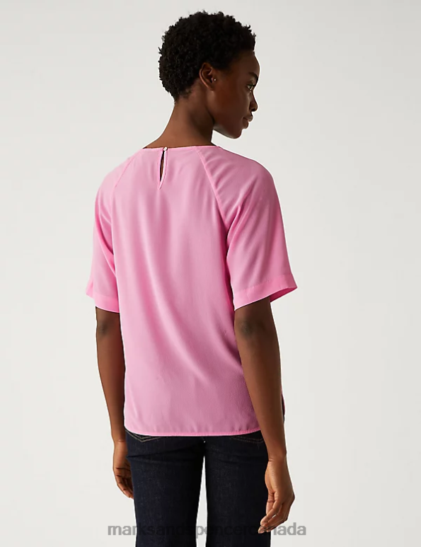 Marks and Spencer near me - Women Petal Pink Clothing Marks & Spencer Round Neck Top 20VTD3153