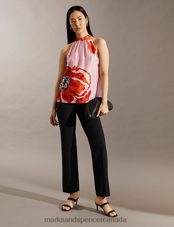 Marks and Spencer sale - Women Pink Clothing Marks & Spencer Floral Halter Neck Vest Top 20VTD30