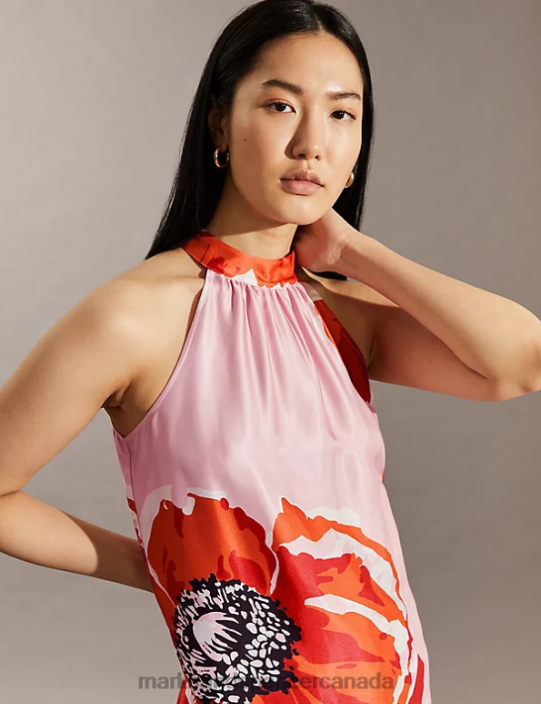 Marks and Spencer sale - Women Pink Clothing Marks & Spencer Floral Halter Neck Vest Top 20VTD30