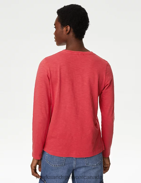 Women Poppy Clothing Marks & Spencer Pure Cotton Pocket Top 20VTD1701 - Marks and Spencer online