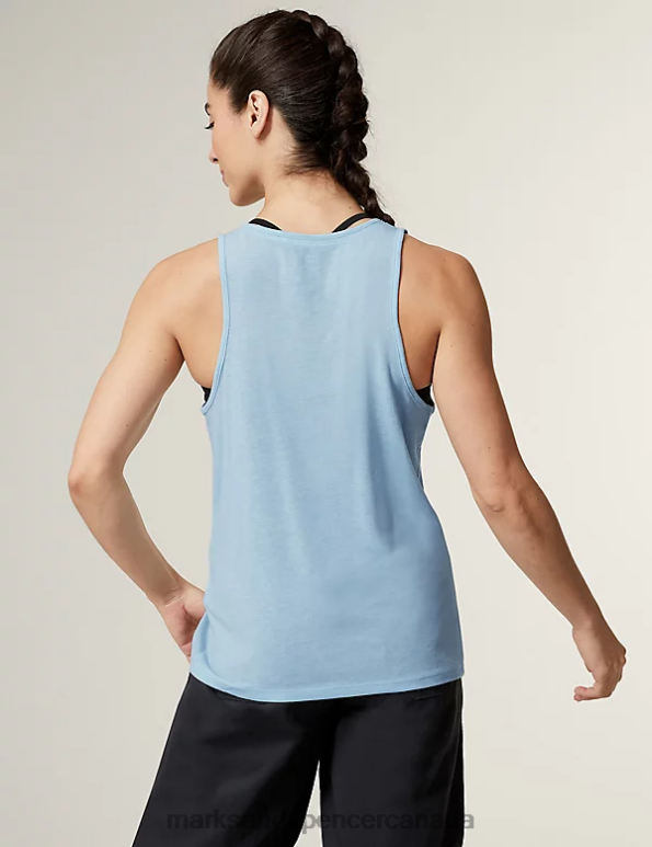 Marks and Spencer sale - Women Powder Blue Clothing Marks & Spencer Scoop Neck Vest Top with Merino Wool 20VTD1568