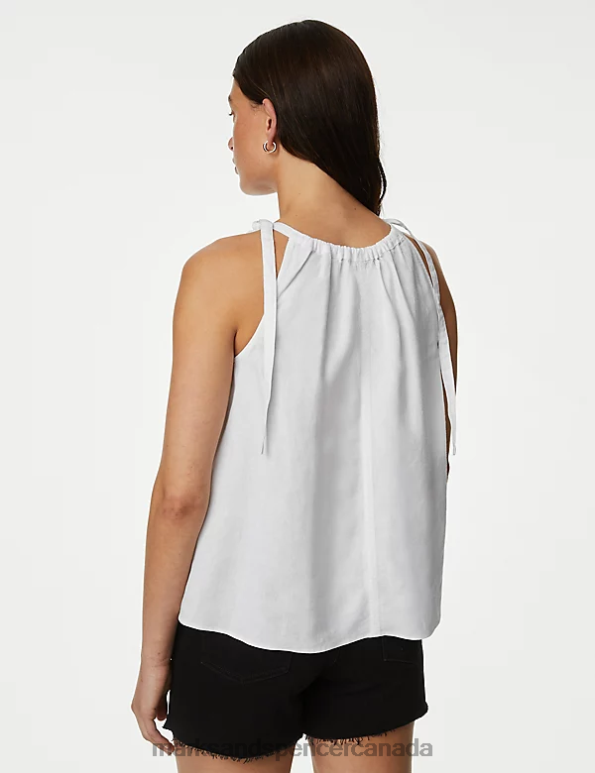Women Soft White Clothing Marks & Spencer Pure Cotton Cami Top 20VTD2486 - Marks and Spencer Canada locations
