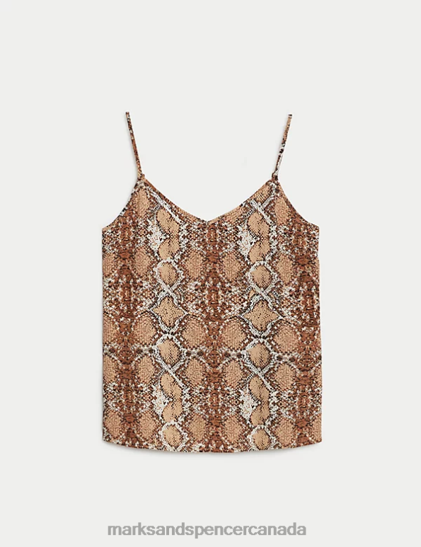 Marks and Spencer sale - Women Spice Mix Clothing Marks & Spencer Animal Print Cami Top 20VTD468