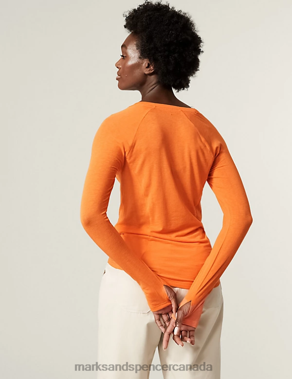 Marks and Spencer near me - Women Tangerine Clothing Marks & Spencer Lightweight Base Layer Fitted Top 20VTD1410