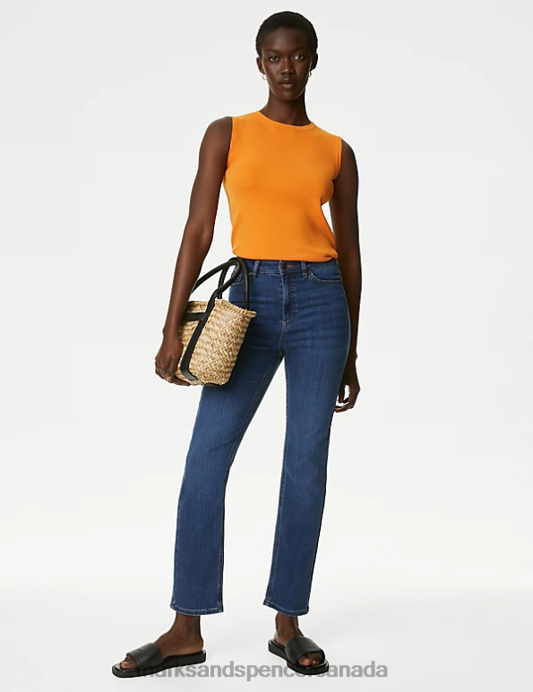 Marks and Spencer sale - Women Tangerine Clothing Marks & Spencer Round Neck Knitted Vest 20VTD1103