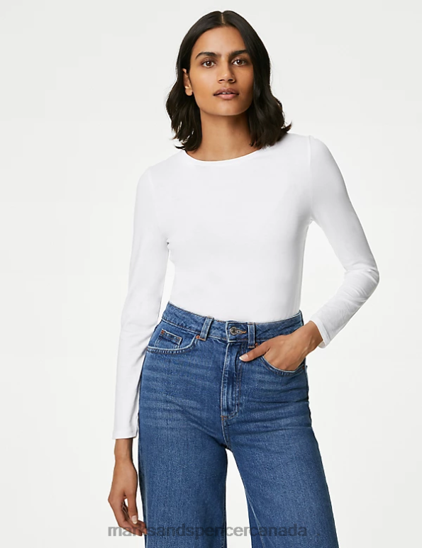 Marks and Spencer near me - Women White/Black Clothing Marks & Spencer 2pk Cotton Rich Tops 20VTD548