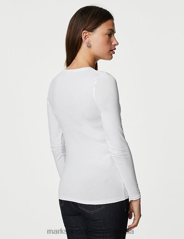 Marks and Spencer sale - Women White Clothing Marks & Spencer 3pk Cotton Rich Slim Fit Top 20VTD2642