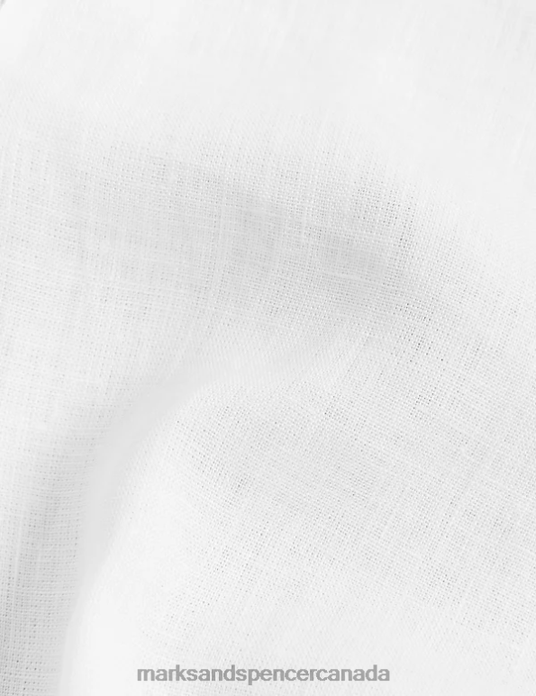 Women White Clothing Marks & Spencer Pure Linen Lace Insert Vest Top 20VTD1888 - Marks and Spencer online