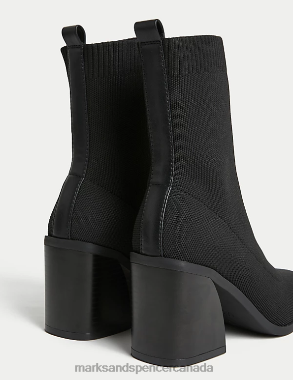 Marks and Spencer sale - Women Black Footwear Marks & Spencer Block Heel Sock Boots 20VTD1459