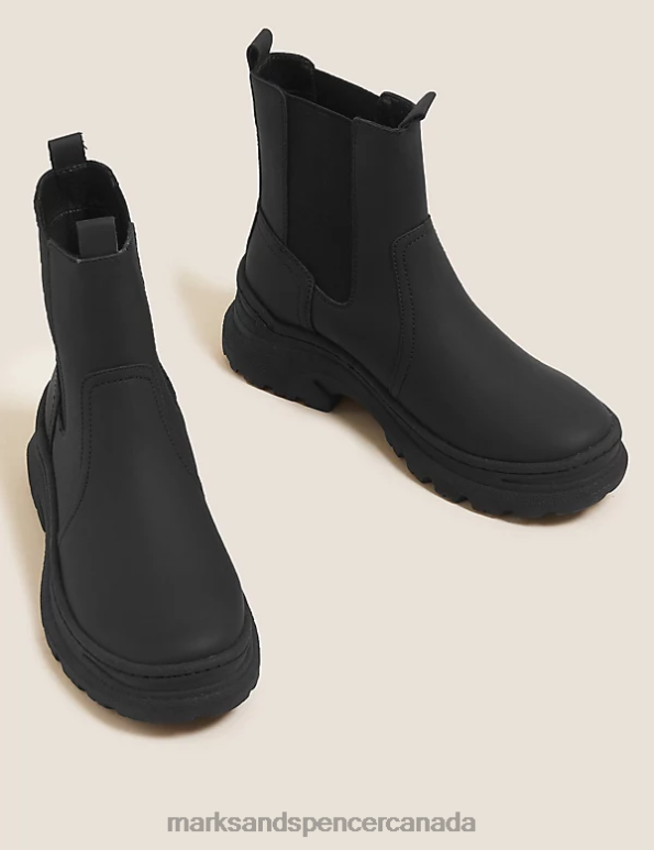 Women Black Footwear Marks & Spencer Chunky Chelsea Ankle Boots 20VTD1582 - Marks and Spencer outlet